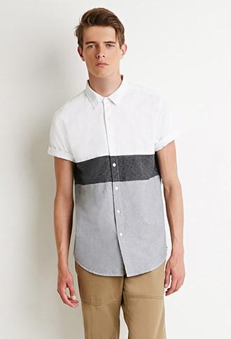 21 Men Colorblocked Oxford Shirt