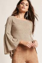 Forever21 Marled Bell-sleeve Top