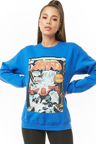 Forever21 Fleece Spiderman Sweatshirt