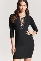 Forever21 Plunging Lace-up Bodycon Dress