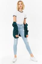 Forever21 High-rise Distressed Ankle Jeans