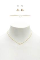 Forever21 Charm Necklace & Bracelet And Stud Earrings Set