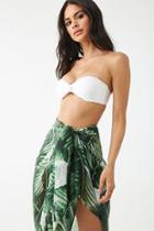Forever21 Leaf Print Tassel Swim Cover-up Sarong