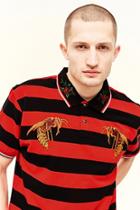 Forever21 Reason Striped Embroidered Polo Shirt