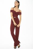 Forever21 Ribbed Open-shoulder Jumpsuit