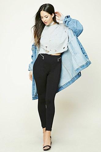 Forever21 Zippered Pull-ring Leggings