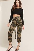 Forever21 Belted Camo Cargo Joggers