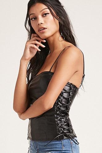 Forever21 Honey Punch Faux Leather Cami