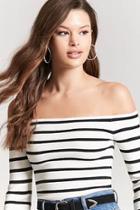 Forever21 Stripe Off-the-shoulder Sweater
