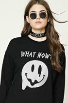 Forever21 Women's  What Now Fleece Sweatshirt