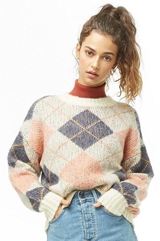 Forever21 Brushed Argyle Sweater