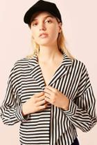 Forever21 Collared Stripe Top