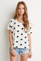 Forever21 Tusked Elephant Print Tee