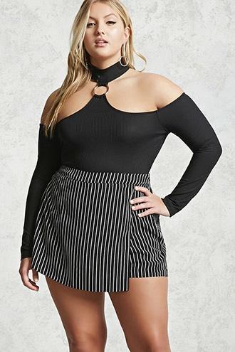 Forever21 Plus Size Woven Striped Skort