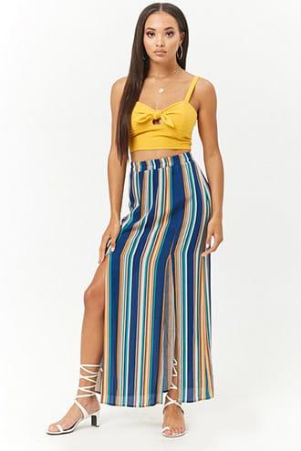 Forever21 Multi-striped M-slit Maxi Skirt