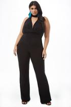 Forever21 Plus Size Plunging Open-back Jumpsuit