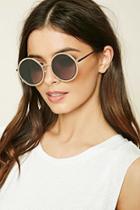 Forever21 Gold & Grey Metal Round Sunglasses