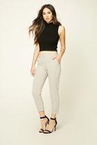 Forever21 Women's  Tan Tapered Cuffed Trousers
