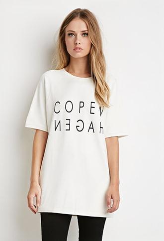 Forever21 Copenhagen Longline Raglan Tee