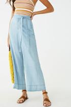 Forever21 Chambray Belted Wide Leg Pants