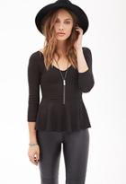 Forever21 Ornate Matelass&eacute; Peplum Top