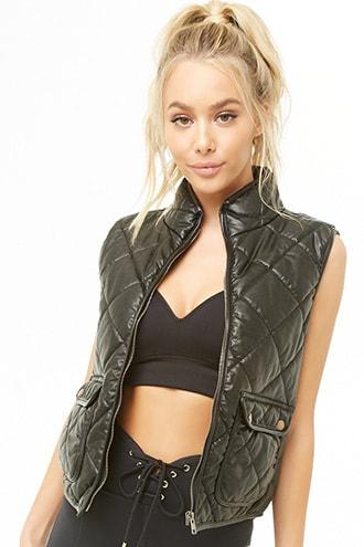Forever21 Quilted Faux Leather Vest