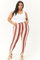 Forever21 Plus Size Striped High-rise Jeans