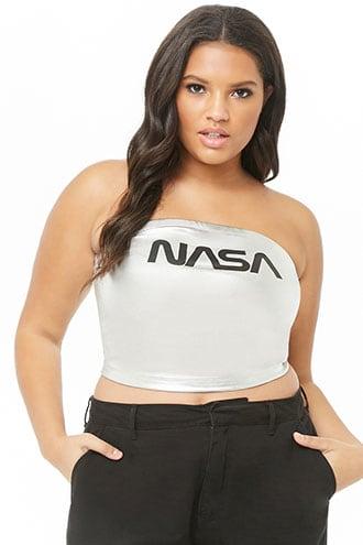 Forever21 Plus Size Nasa Metallic Tube Top