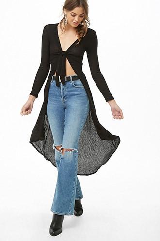 Forever21 High-low Waffle Knit Tunic