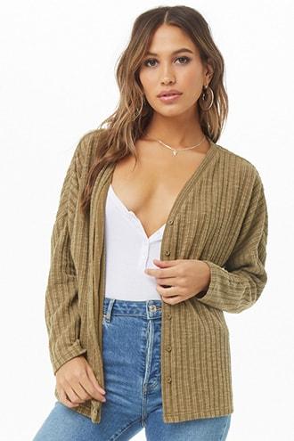 Forever21 Ribbed Sweater-knit Cardigan