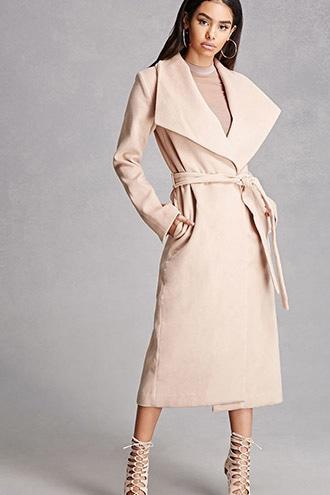 Forever21 Longline Fleece Wrap Coat