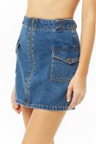 Forever21 Denim Zip-front Cargo Skirt