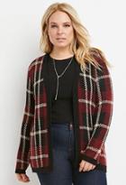 Forever21 Plus Plaid-patterned Cardigan