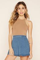 Forever21 Women's  Taupe Cotton-blend Tank