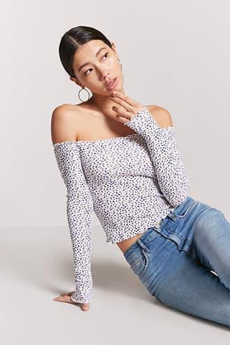 Forever21 Floral Lettuce-edge Top