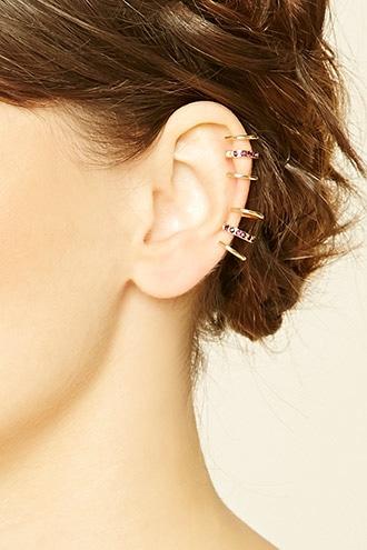 Forever21 Gold & Purple Faux Gem Ear Cuff Set