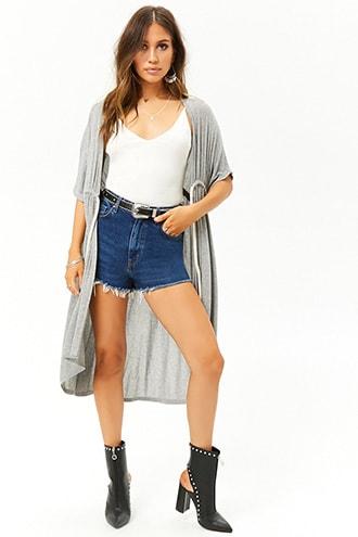 Forever21 Longline Drawstring Cardigan