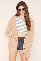 Forever21 Women's  Taupe Waffle Knit Cardigan