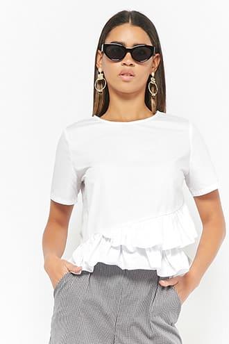 Forever21 Ruffle-hem Poplin Top