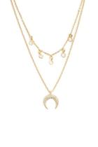 Forever21 Layered Charm & Pendant Chain Necklace