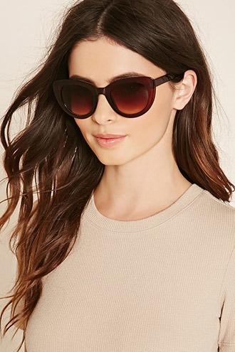 Forever21 Amber & Brown Cat Eye Sunglasses