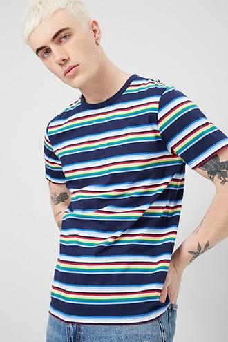 Forever21 Rainbow Striped Print Tee