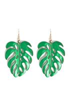 Forever21 Metal Palm Leaf Drop Earrings