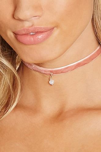 Forever21 Faux Gem Velvet Choker Set