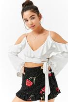 Forever21 Open-shoulder Wrap Crop Top