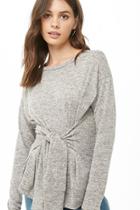 Forever21 Marled Self-tie Sleeve Top