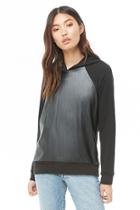 Forever21 Faux Leather Contrast Hoodie