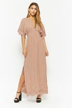 Forever21 Smocked Embroidered Floral Maxi Dress