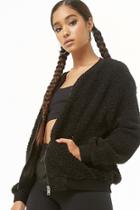 Forever21 Boucle Knit Zippered Jacket