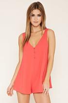 Forever21 Women's  Button-front Romper